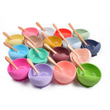 2 PCS/Set Silicone Baby Feeding Bowl