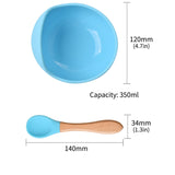 2 PCS/Set Silicone Baby Feeding Bowl
