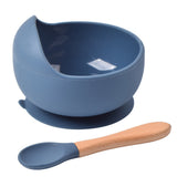 2 PCS/Set Silicone Baby Feeding Bowl