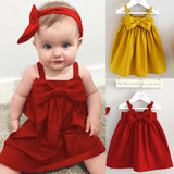 Newborn Bowknot Short Mini Dress