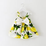Lemon Print Newborn Infant Dresses