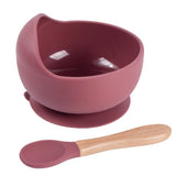 2 PCS/Set Silicone Baby Feeding Bowl