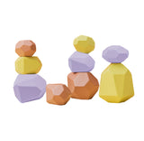 Wood Rainbow Stones Block  Toy