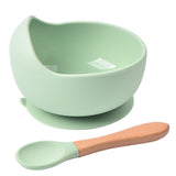 2 PCS/Set Silicone Baby Feeding Bowl