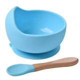 2 PCS/Set Silicone Baby Feeding Bowl