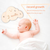 8 PCS Wooden Baby Milestone Month Card