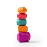 Wood Rainbow Stones Block  Toy
