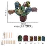 Wood Rainbow Stones Block  Toy