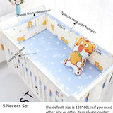 5 pcs Crib Bumper Bedding Set