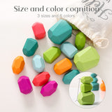 Wood Rainbow Stones Block  Toy