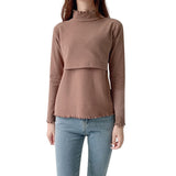 High-neck Breastfeeding Maternity Tops