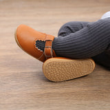 Stripe PU Leather Boy Girl Shoes