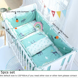 5 pcs Crib Bumper Bedding Set