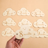 Wooden Baby Month Milestone Card
