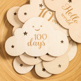 Wooden Baby Month Milestone Card