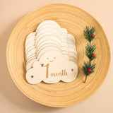 8 PCS Wooden Baby Milestone Month Card