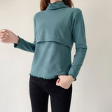 High-neck Breastfeeding Maternity Tops