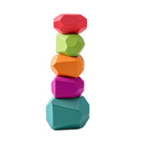 Wood Rainbow Stones Block  Toy