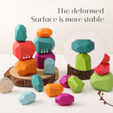 Wood Rainbow Stones Block  Toy