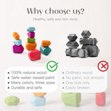 Wood Rainbow Stones Block  Toy