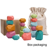 Wood Rainbow Stones Block  Toy