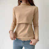 High-neck Breastfeeding Maternity Tops