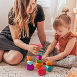 Wood Rainbow Stones Block  Toy