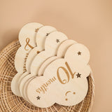 8 PCS Wooden Baby Milestone Month Card