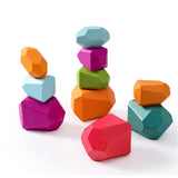 Wood Rainbow Stones Block  Toy